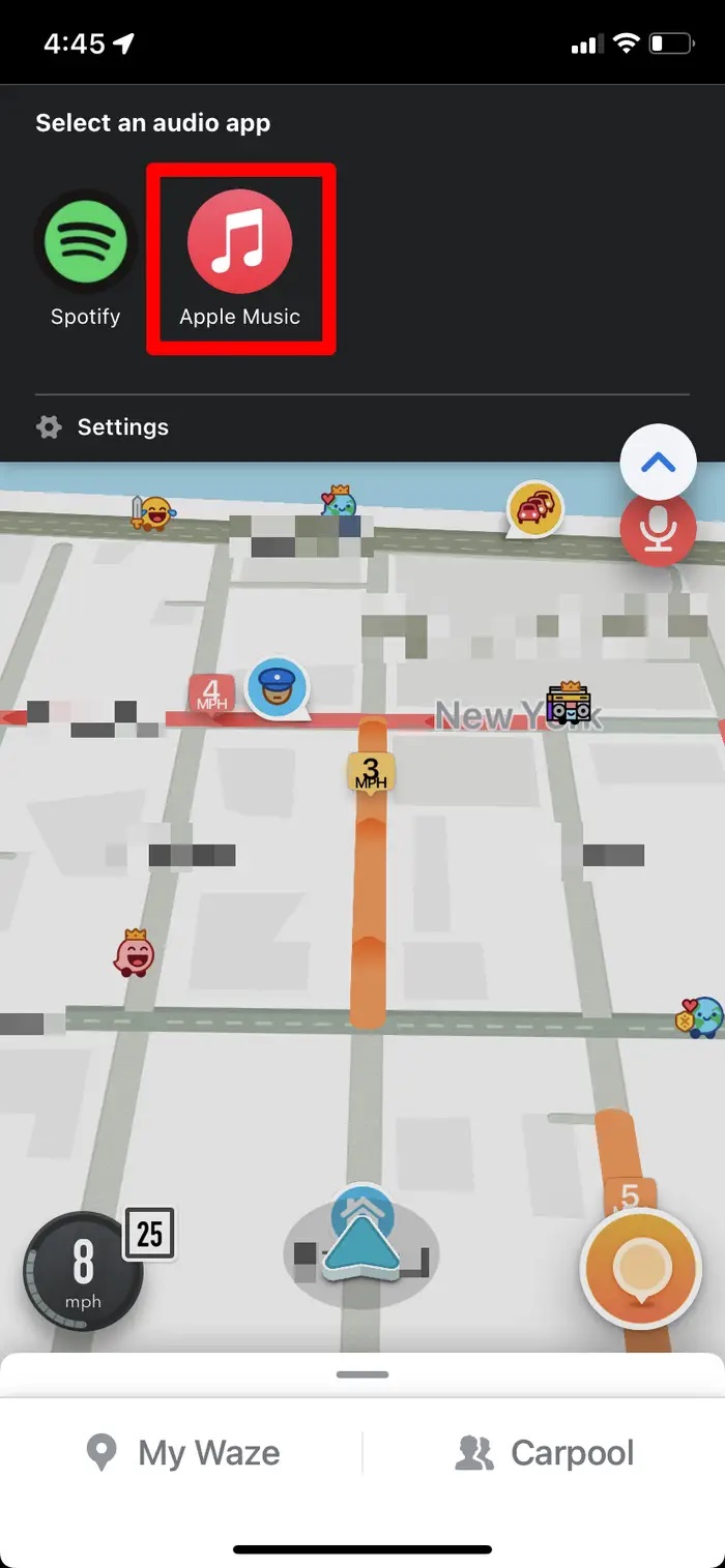 Apple Müzik'i Waze'e Bağlama