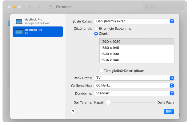MacBook TV bağlanmıyor