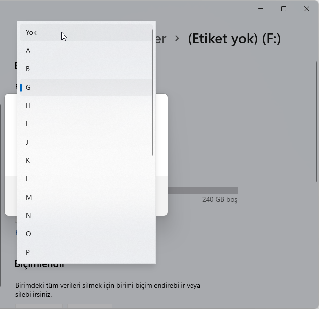 Windows 11 Sürücü Harfi Kaldırma