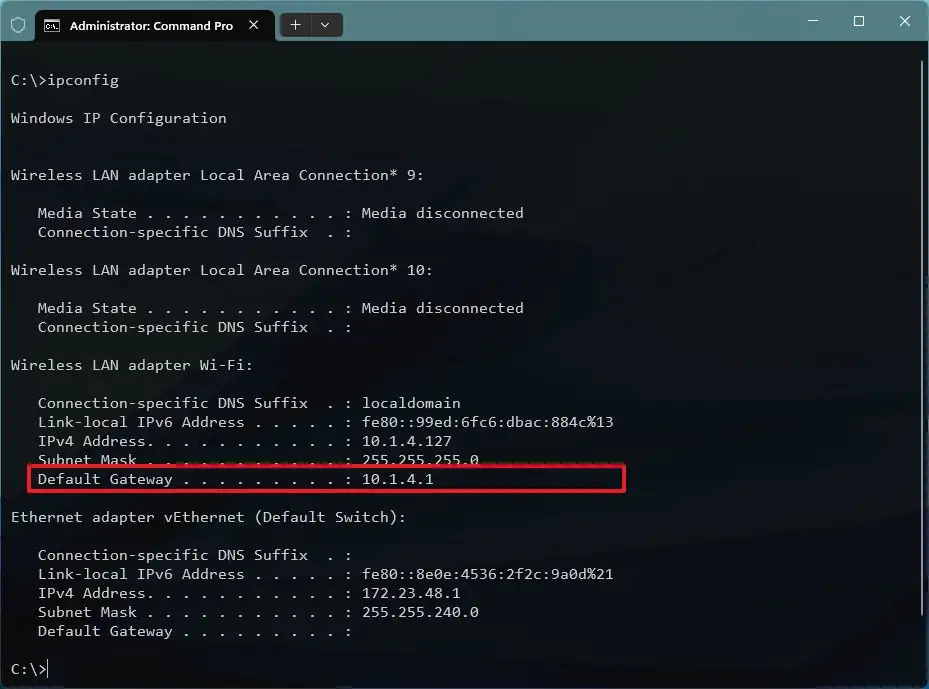 Windows 11 Modem IP Adresi Öğrenme