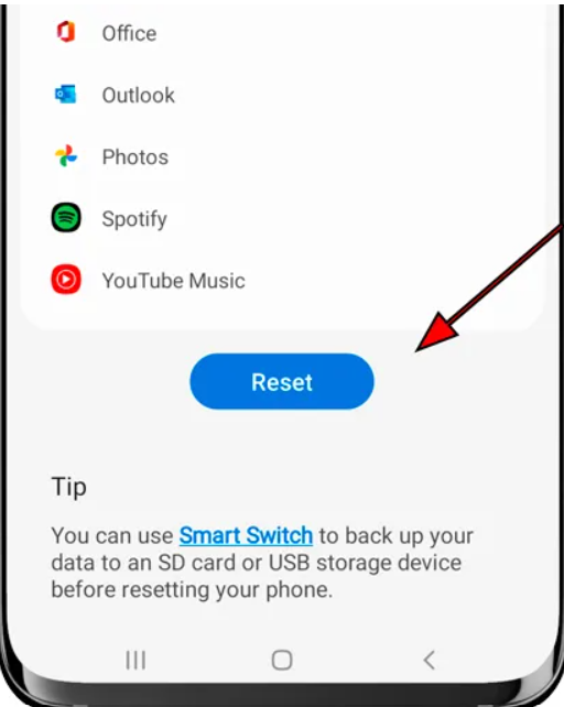 Galaxy S22 Reset atma