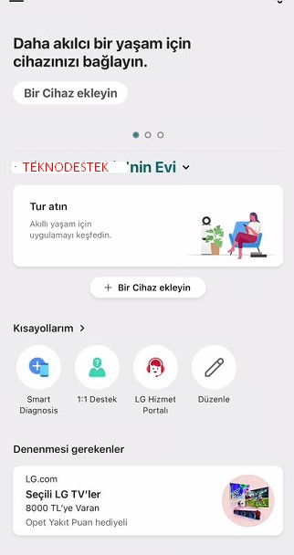 LG Akıllı (Smart) Çamaşır Makinesi uygulaması