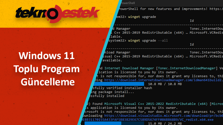 WINGET ile Toplu Program Güncelleme