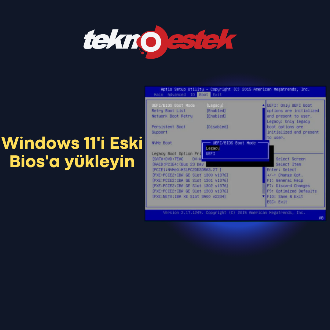 Windows 11’e Eski Bios Yükleme