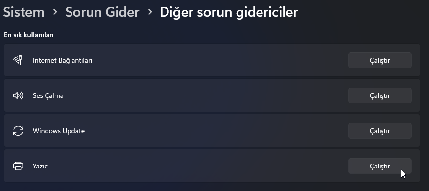 Yazıcı Sorun Giderici