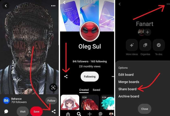 Pinterest de Pano veya Profil Nasıl Paylaşılır