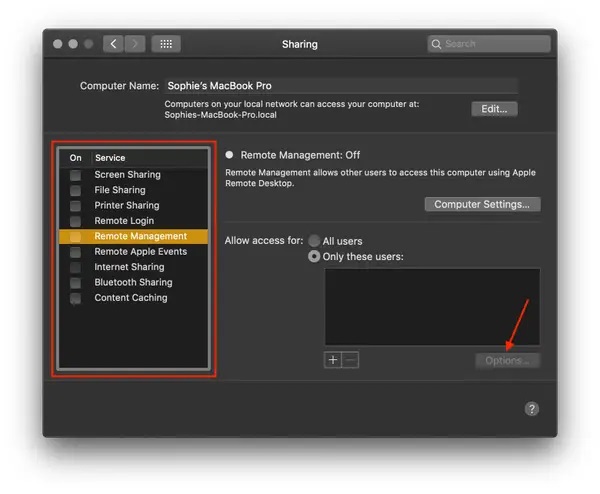 Mac Uzak Masaüstü Erişimini Etkinleştirme