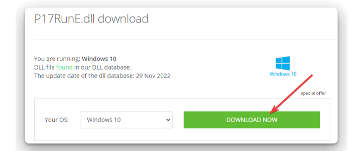 P17RunE.dll Başlatılırken Bir Sorun Oluştu P17RunE.DLL sorun giderme