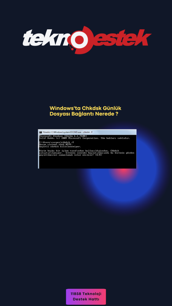 Chkdsk Günlükler Nerede