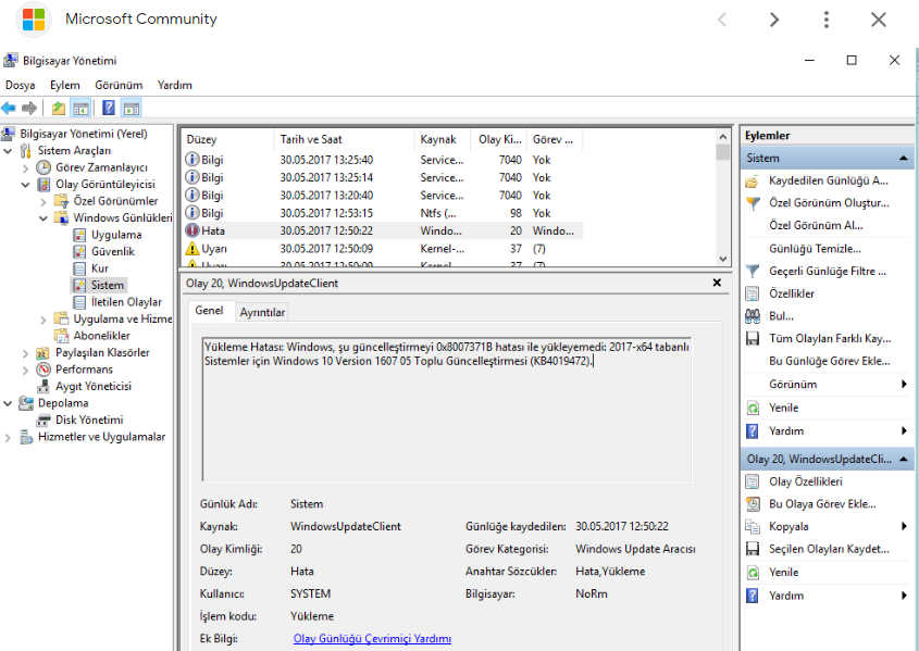 Windows Update Hatası 0x8007371b