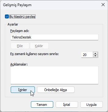 Windows 11 Gelişmiş Ayarlarla Dosyalar Paylaşımı
