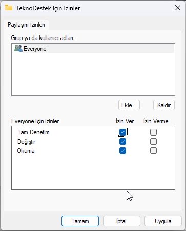 Windows 11 Gelişmiş Ayarlarla Dosyalar Paylaşımı