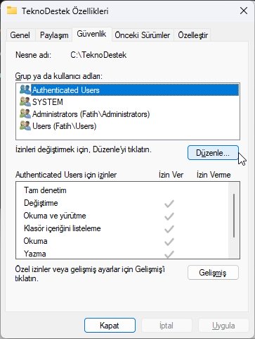 Windows 11 Gelişmiş Ayarlarla Dosyalar Paylaşımı