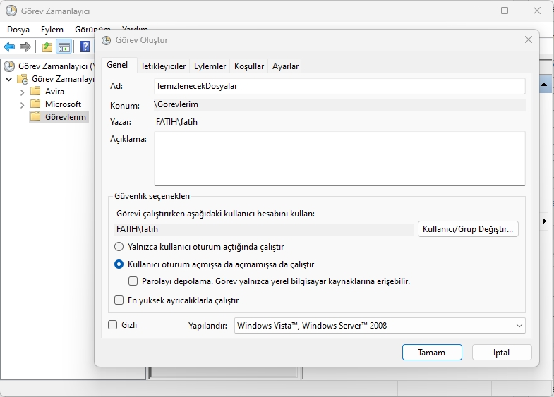 X Günden Daha Eski Dosyaları Otomatik Silmek