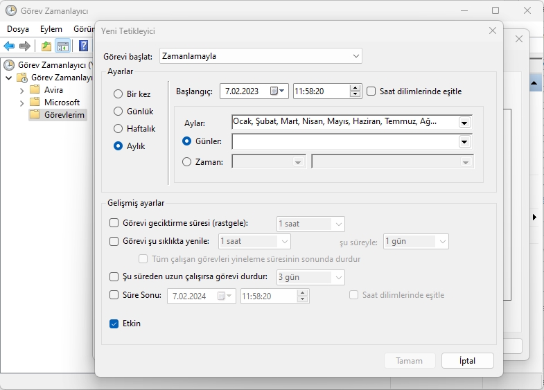 X Günden Daha Eski Dosyaları Otomatik Silmek