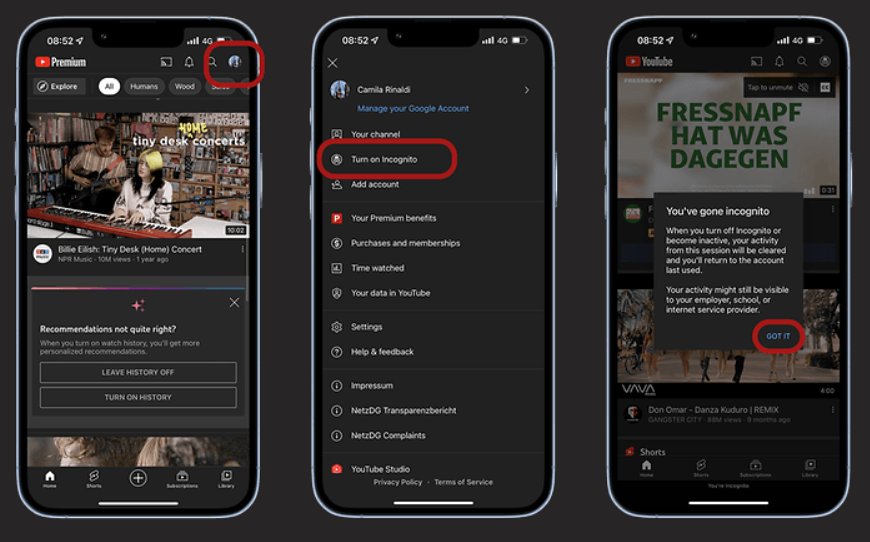 YouTube da gizli mod nasıl etkinleştirilir