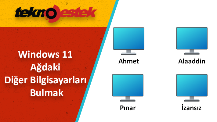 Windows 11 Ağdaki Diğer Bilgisayarları Bulmak Windows 11'de ağdaki bilgisayarları bulmak