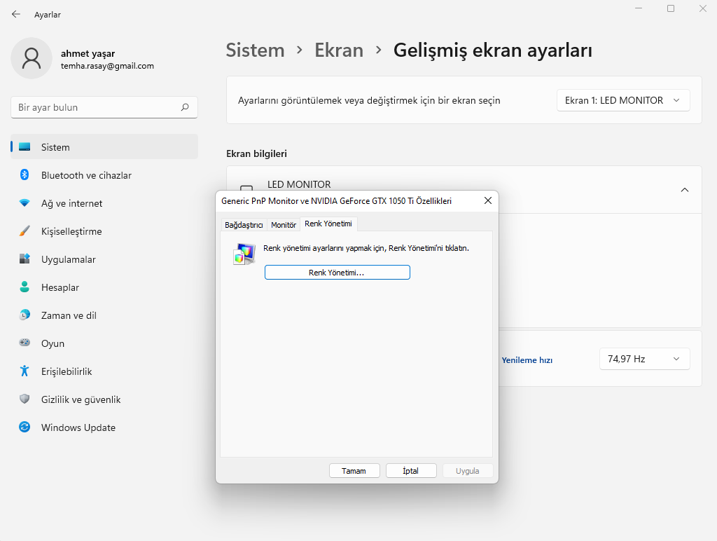 Renk yönetimi hakkında 