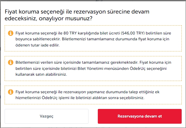 THY Fiyat Dondurma Nasıl Yapılır