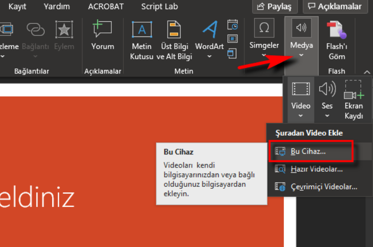 PowerPoint te Video Nasıl Eklenir