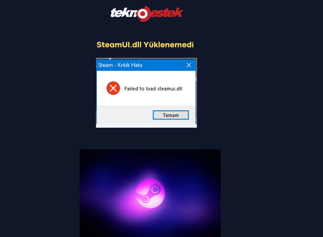 SteamUI.dll Yuklenemedi - SteamUI.dll Yüklenemedi