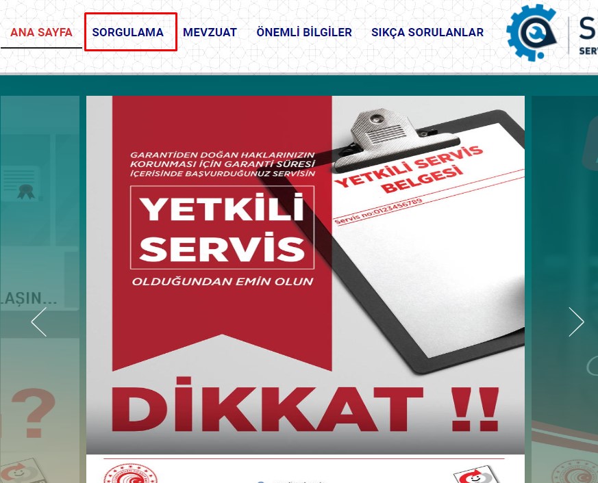 Yetkili Servis Sorgulama anasayfa - Yetkili Servis Sorgulama