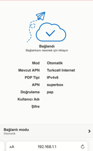 ZTE Superbox MF286R WiFi Ayarları baglanti durumu - ZTE Superbox MF286R WiFi Ayarı