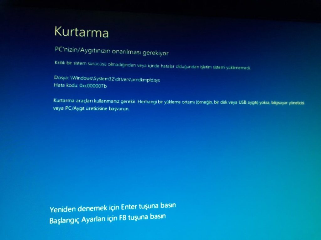 Bilgisayar İşletim Sistemi Çöktü Sorunu Bilgisayar Sistem kurtarma