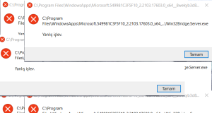 Windows Yanlış İşlev sorunu nasıl giderilir