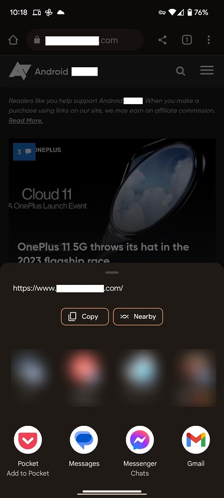 Android Yakındakilerle Paylaş Özelliği Bağlantı Paylaşımı