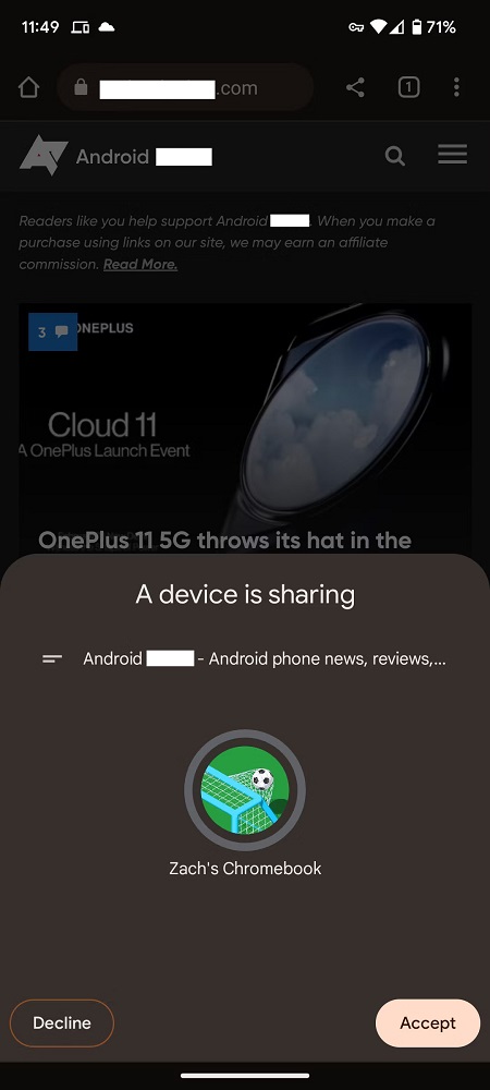 Android Yakındakilerle Paylaş Özelliği Paylaşım Alma