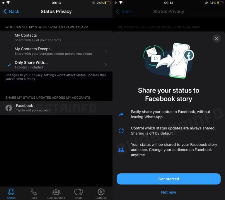Facebook WhatsApp Durumu Paylaşma