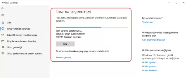 Virüs Programı Tarama Yapmıyor Tarama ayarlarınızı kontrol edin