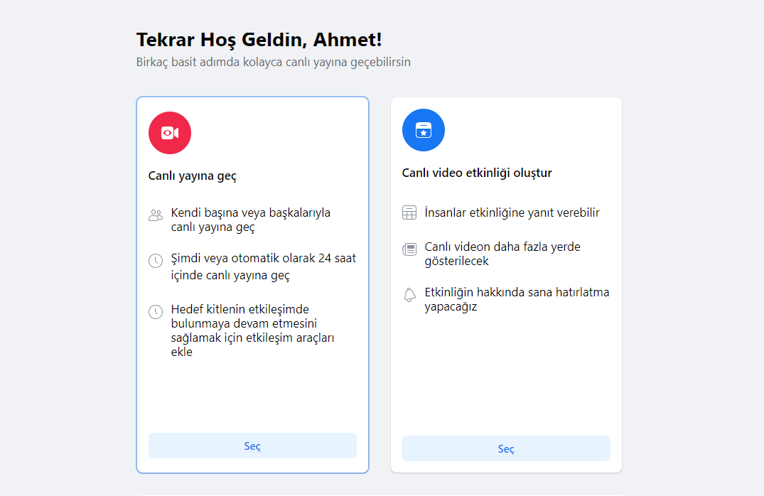 Canlı Yayın Yapamıyorum facebook