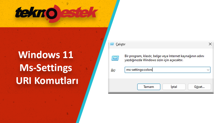 Ms-Settings URI Komutları