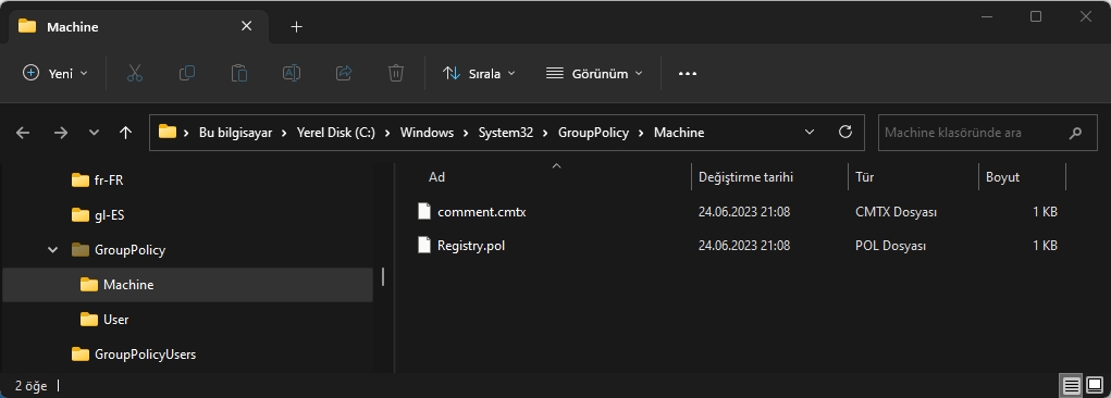 Windows 11 Grup İlkesi Ayarlarını Sıfırlama