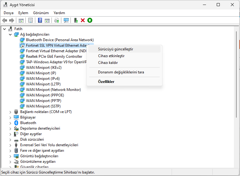 Bu INF Dosyasında Bir Hizmet Bölümü Geçersiz Hatası