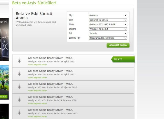 Ekran Kartı Sürücüsü Güncelleme Sorunu