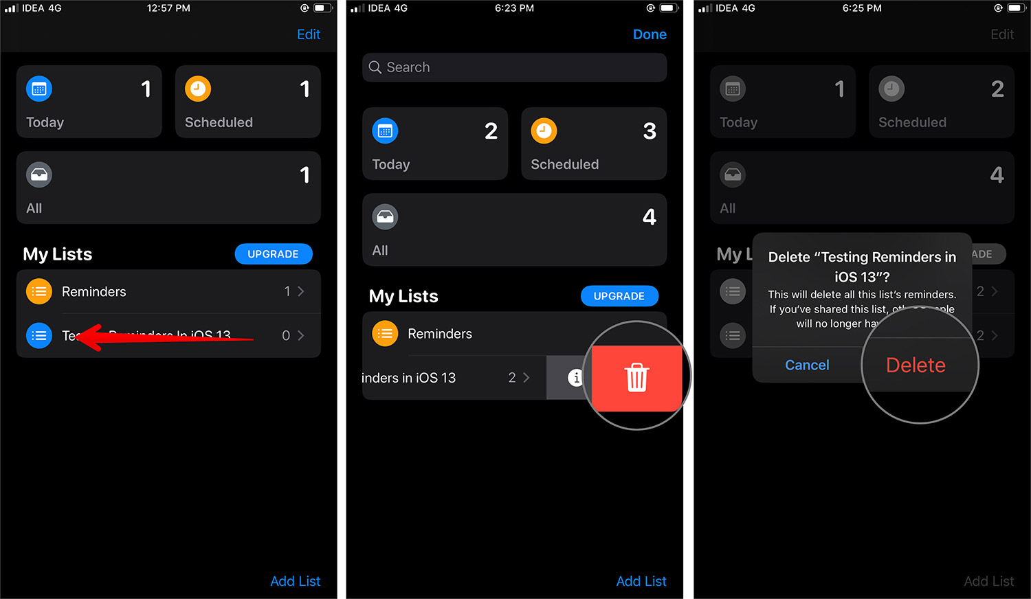 iPhone'da Hatırlatıcıları silme adımları: iPhone'da Hatırlatıcıları silme adımları: