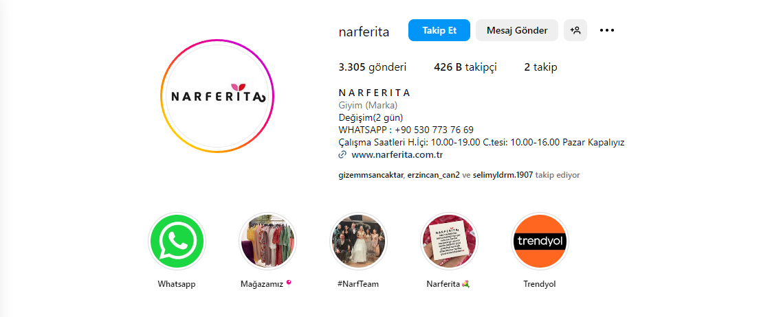 En Sevilen Instagram Butikleri