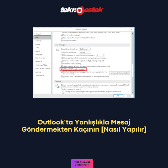 Outlook Yanlışlıkla Mesaj Gönderme