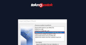 iCalendar'ı (.ics) Outlook'ta İçe Aktarma