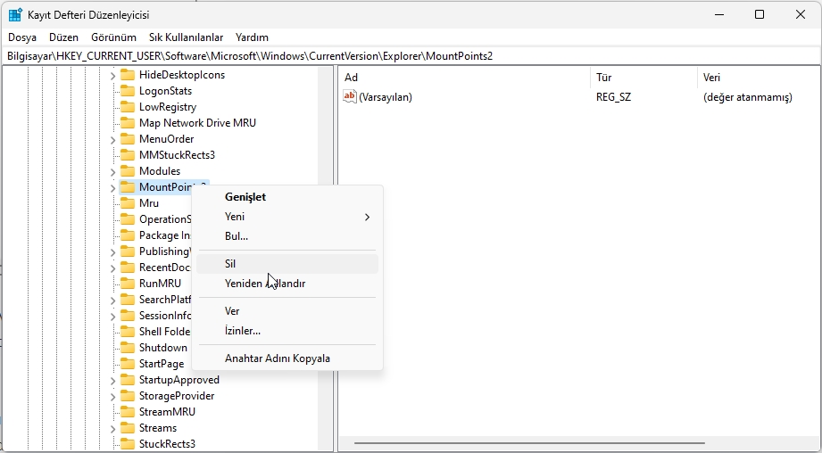 Ağ Bağlantısı Mevcut Değil Hatası Çözümü
