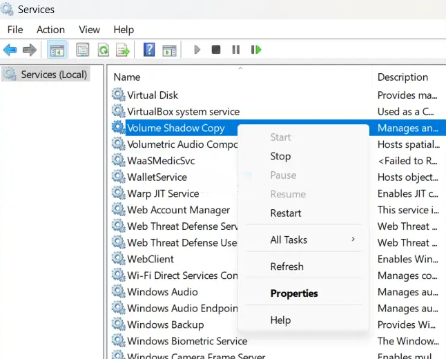 Geri Yükleme Noktası Oluşturma Hatası Çözümü