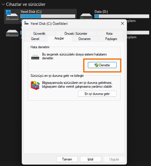 Geri Yükleme Noktası Oluşturma Hatası Çözümü