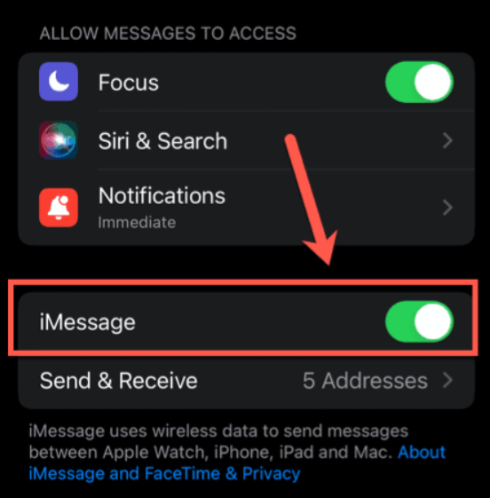 Ekran goruntusu 2023 08 27 232916 - iPhone' da iMessage Düzeltmenin Yolları