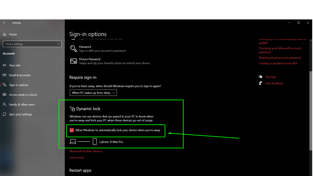 Windows Dinamik Kilit Etkinleştirme