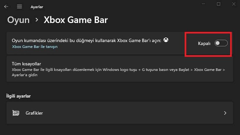 Xbox Game Bar nasıl kapatılır
