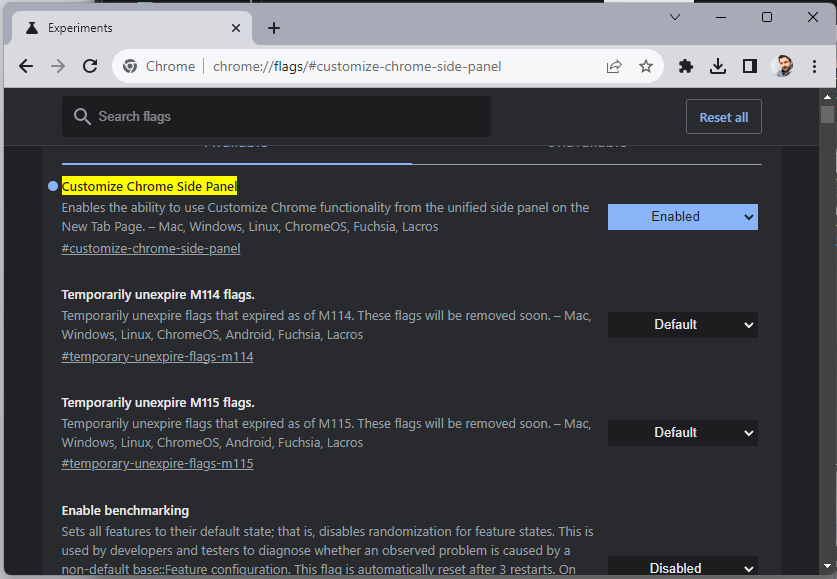 Google Chrome Özelleştirme Yan Paneli Etkinleştirme Chrome Özelleştirme Yan Paneli Etkinleştirme