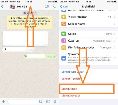 1 3 - WhatsApp Bilinmeyen Numarayı Engelleme